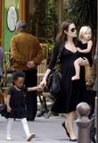 Angelina Jolie shopping with daughters Zahara and Shiloh in Monaco